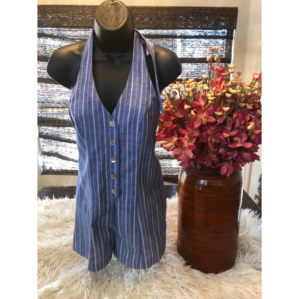 Pinstripe playsuit